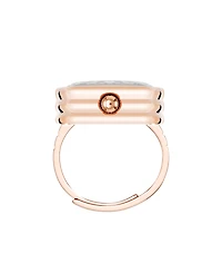 Anne Klein Women's Quartz Faceted Crystal Rose Gold-Tone Alloy Metal Ring Watch, 20mm