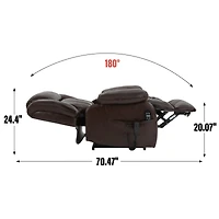 Streamdale Genuine Leather Power Lift Recliner with Massage & Heat