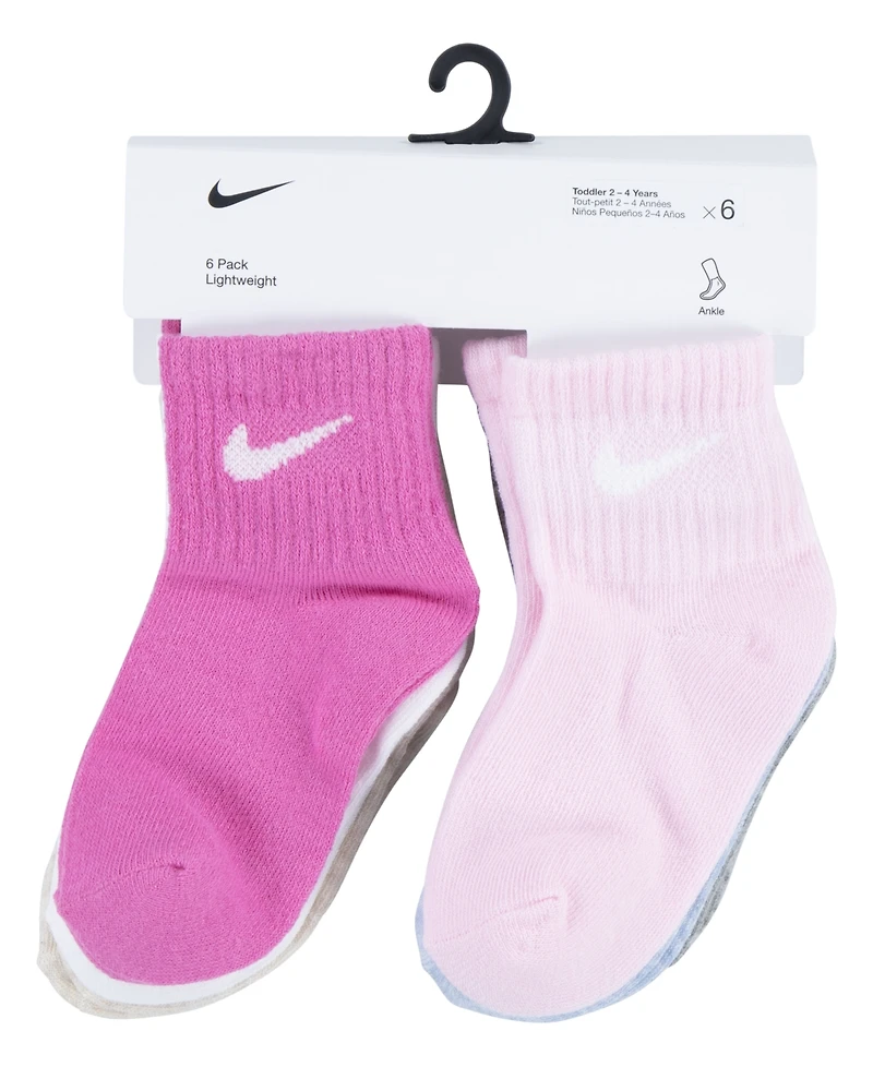 Nike Baby Girls' or Boys' and Toddler Swoosh Ankle Socks, 6-Pack