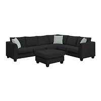 Streamdale Furniture 7-Seat L-Shape Modular Sectional Sofa Set with Ottoman