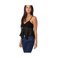 Edikted Womens Orchid Sheer Lace Top