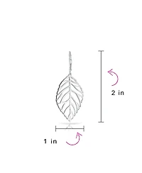 Bling Jewelry Tribal Nature Style Lightweight Open Leaf Feather Drop Dangle Lever back Earrings Sterling Silver