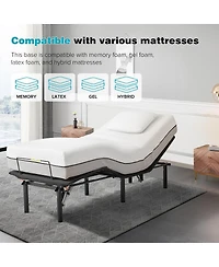 Streamdale Adjustable Massaging Bed Frame with Remote