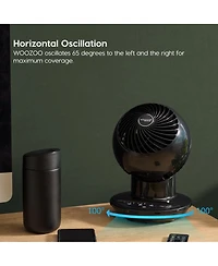 Iris Usa Iris Usa, Woozoo Oscillating Fan with Remote & Timer, 3 Speed Settings, Black