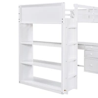 Streamdale Twin Loft Bed With Ladder, Shelves, And Desk