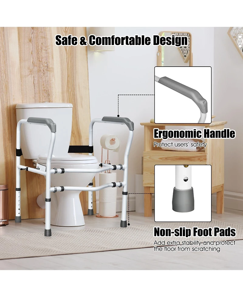 Givimo Steel Safety Toilet Rail with Created Fixable Clamp