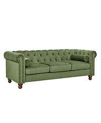 Streamdale Green Velvet Chesterfield Sofa - 3 Seater