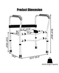 Givimo Steel Safety Toilet Rail with Created Fixable Clamp
