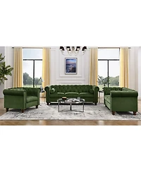 Streamdale Green Velvet Tufted Sofa Settee