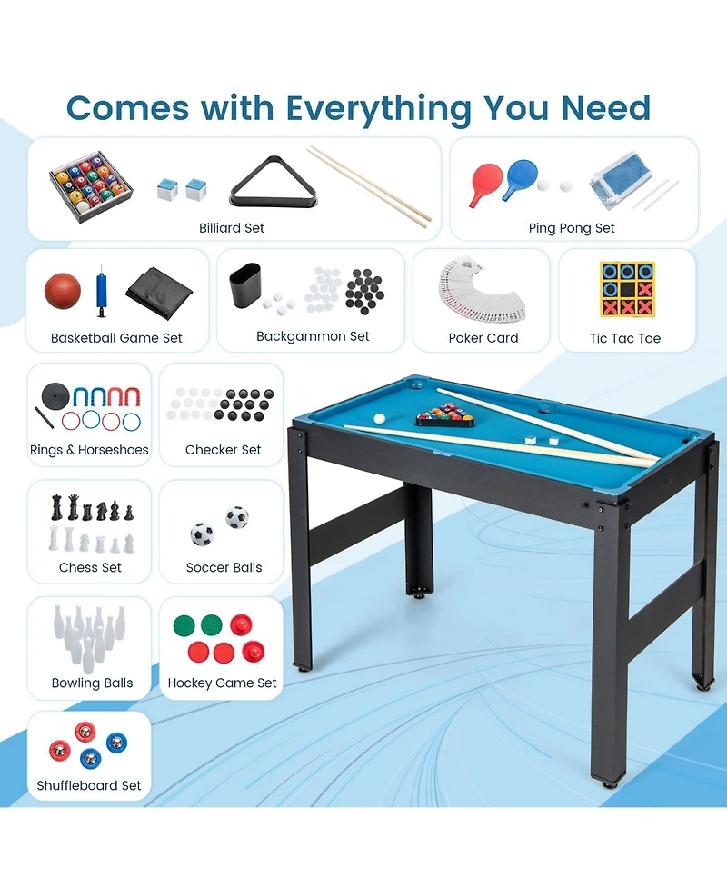 Sugift 14-in-1 Combo Game Table Set Multi Game Table with Foosball