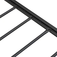 Simplie Fun Queen Metal Platform Bed w/ Upholstered Headboard & Storage