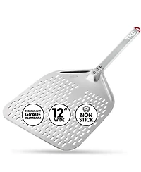 The Kitchen Chef Tkc Perforated Pizza Peel 12 Inch Aluminum Pizza Paddle - Lightweight Pizza Turning Peel Spatula