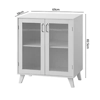 Streamdale Modern Bathroom Cabinet with Glass Doors and Adjustable Shelf