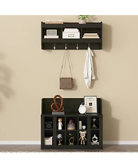 Simplie Fun Elegant White Shoe Storage Bench With Coat Rack