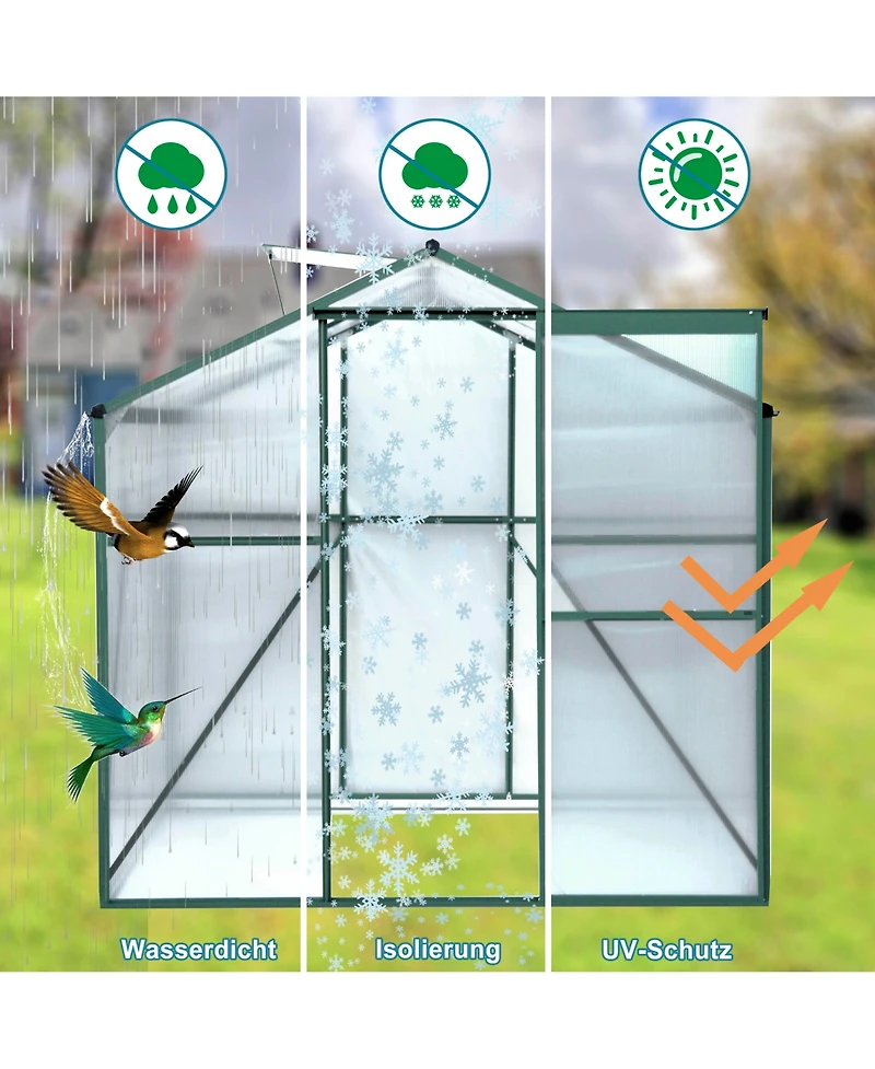 Streamdale 4mm Polycarbonate Greenhouse with Sliding Door