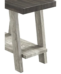 Streamdale Furniture Two-Tone Wood Shelf Side Table in Weathered Walnut and Gray