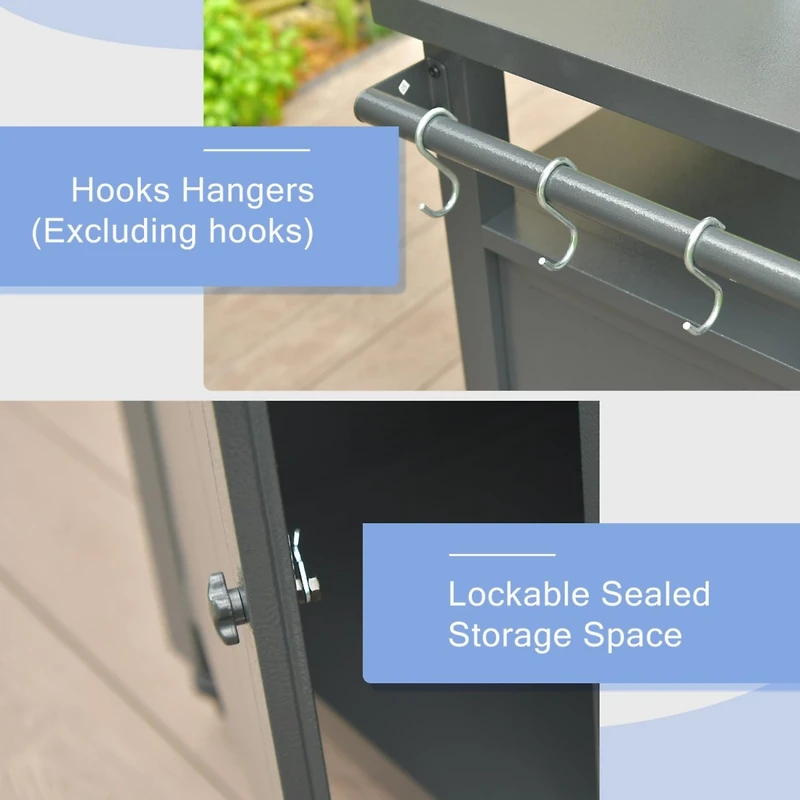 Premium Anti-Rust Outdoor Grill Cart with 83 Gallons of Storage