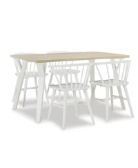 Streamdale Alwynn 5-Piece Dining Set Stylish Table & Windsor Chairs