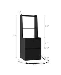 Simplie Fun Smart Storage Cabinet with Charging Station & Voice-Controlled Led Night Light