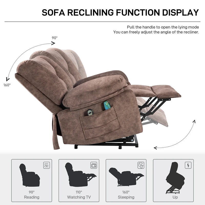 Streamdale Furniture Power Lift Recliner Chair Sofa for Elderly with Massage