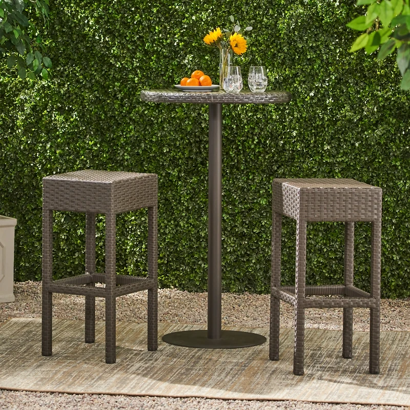 Streamdale Milton Wicker Backless Bar Stool