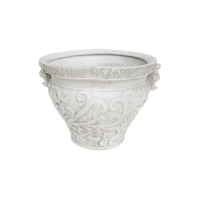 Antique White Concrete Planter For Indoor/Outdoor Use