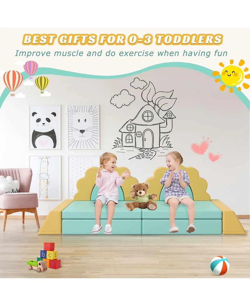Streamdale 10-Piece Kids' Foam Play Set for Climbing, Crawling, and Imagination