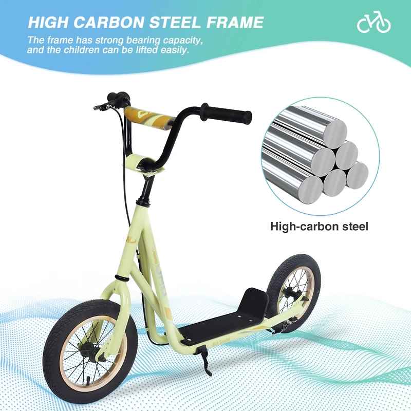 Streamdale Adjustable Kick Scooter for Kids 6+ with 12" Wheels