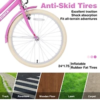 Streamdale 24" Girls Bike Steel Frame, Multiple Colors, 10+ Years