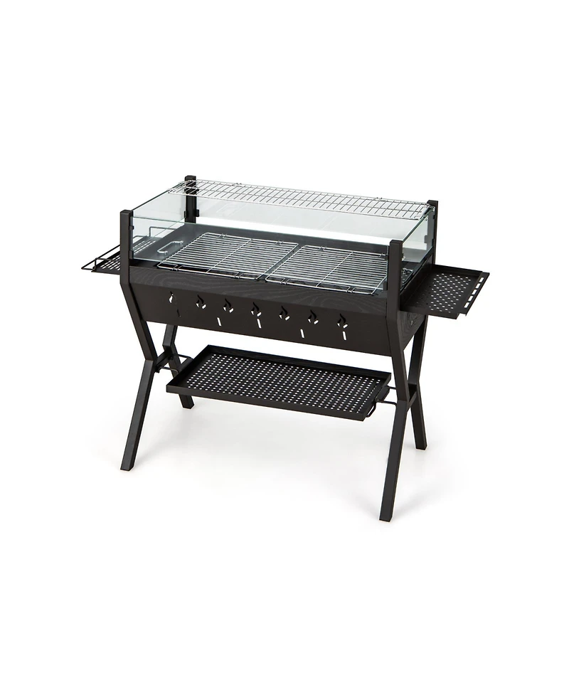 Vebreda Barbecue Charcoal Grills with Wind Guard Seasoning Racks