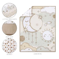The Peanutshell Crib Bedding Set for Baby Girls, Starry Skies, 5 Pieces