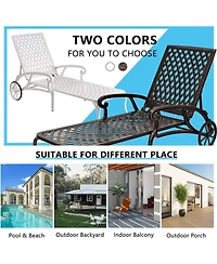 Streamdale Rust-Resistant Aluminum Cast Lounge Chair with Adjustable Backrest
