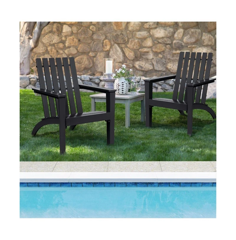 Givimo Outdoor Patio Acacia Wood Adirondack Lounge Armchair