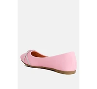 Playasu Rhinestone Faux Leather Ballerinas