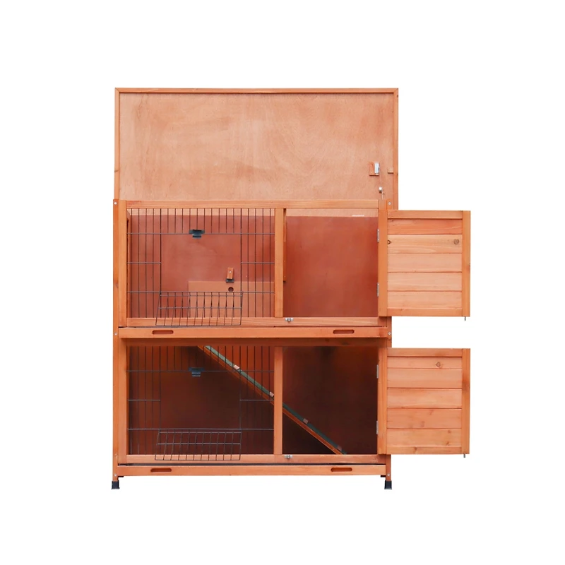 Streamdale 2-Story Outdoor Rabbit Hutch with Run & Removable Trays