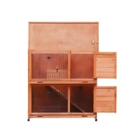 Streamdale 2-Story Outdoor Rabbit Hutch with Run & Removable Trays