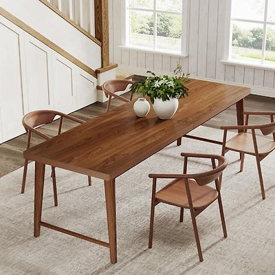 Tribesigns 78.7-Inch Dining Table, Mid-Century Modern Kitchen Dining Room Table for 6-8 People, Wood Kitchen Table Dinner Table with Heavy Duty Metal
