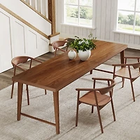 Tribesigns 78.7-Inch Dining Table, Mid-Century Modern Kitchen Dining Room Table for 6-8 People, Wood Kitchen Table Dinner Table, Rich Walnut