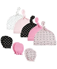 Hudson Baby Baby Girls Hudson 8Pk Knotted Cap/Scratch Mitten Set