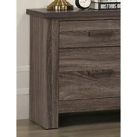 Simplie Fun Natural Finish Striking Wooden Nightstand Bedside Table 2X Drawers Storage Bedroom Furniture