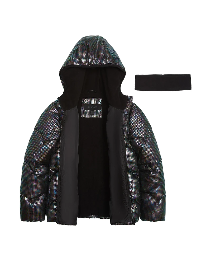 Weathertamer Toddler & Little Girls Iridescent Foil Puffer Jacket