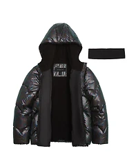 Weathertamer Toddler & Little Girls Iridescent Foil Puffer Jacket