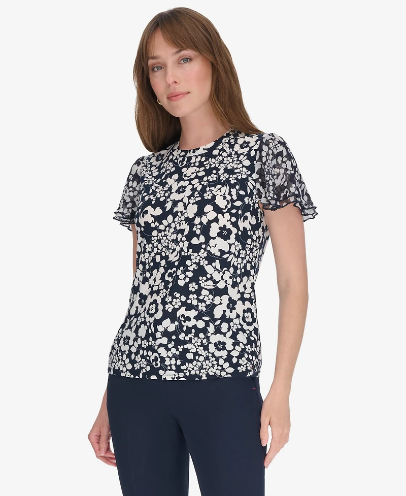 Tommy Hilfiger Women's Blouse with Puff Sleeves