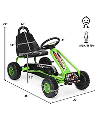 Skonyon 4 Wheel Pedal Powered Ride On Car with Adjustable Seat