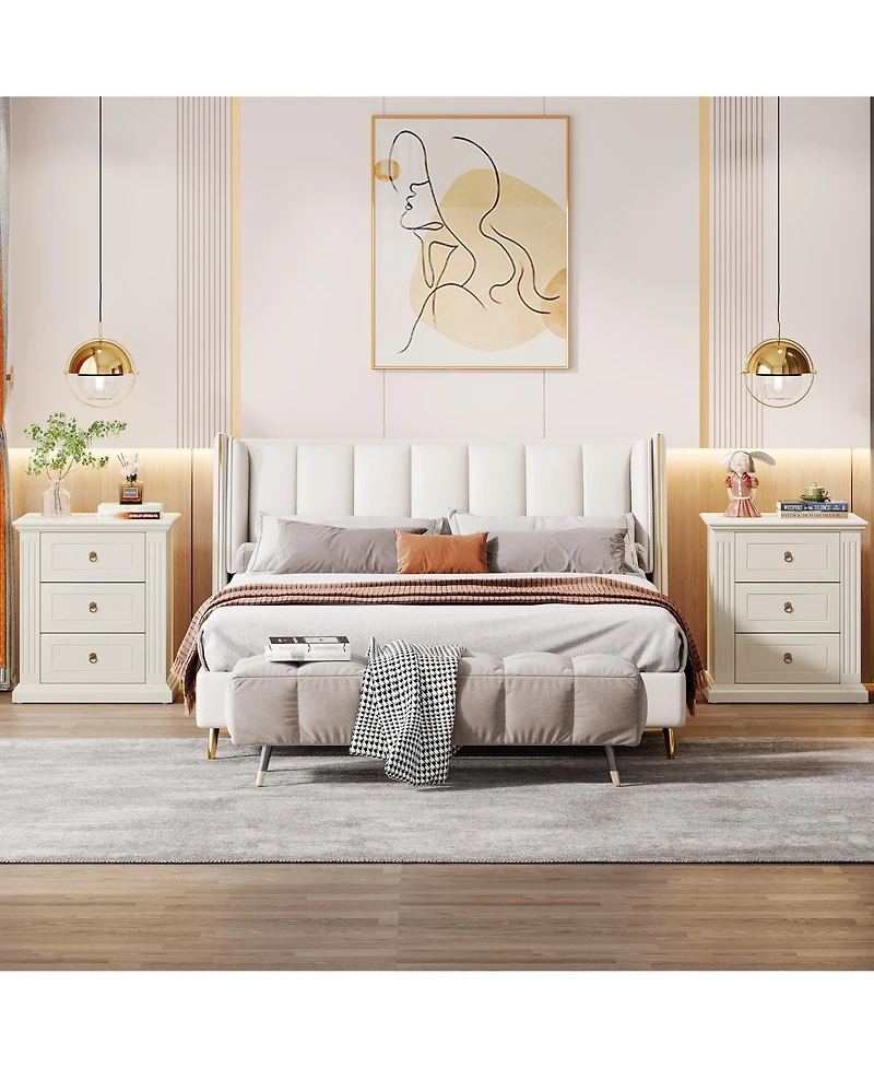 Tribesigns 3-Drawer Nightstand, Wood Night Stand with Storage Drawers, Modern Bedside Table Side End Table for Bedroom