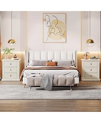 Tribesigns 3-Drawer Nightstand, Wood Night Stand with Storage Drawers, Modern Bedside Table Side End Table for Bedroom