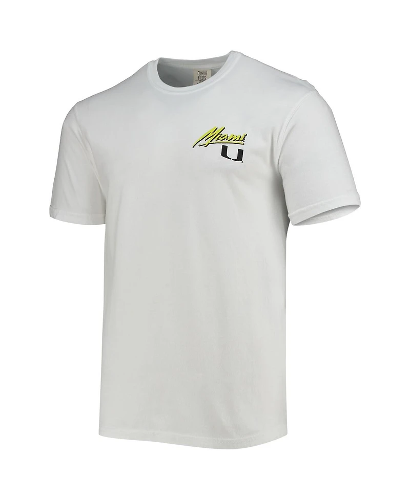 Image One Men's White Miami Hurricanes Vice Est. Comfort Color T-Shirt
