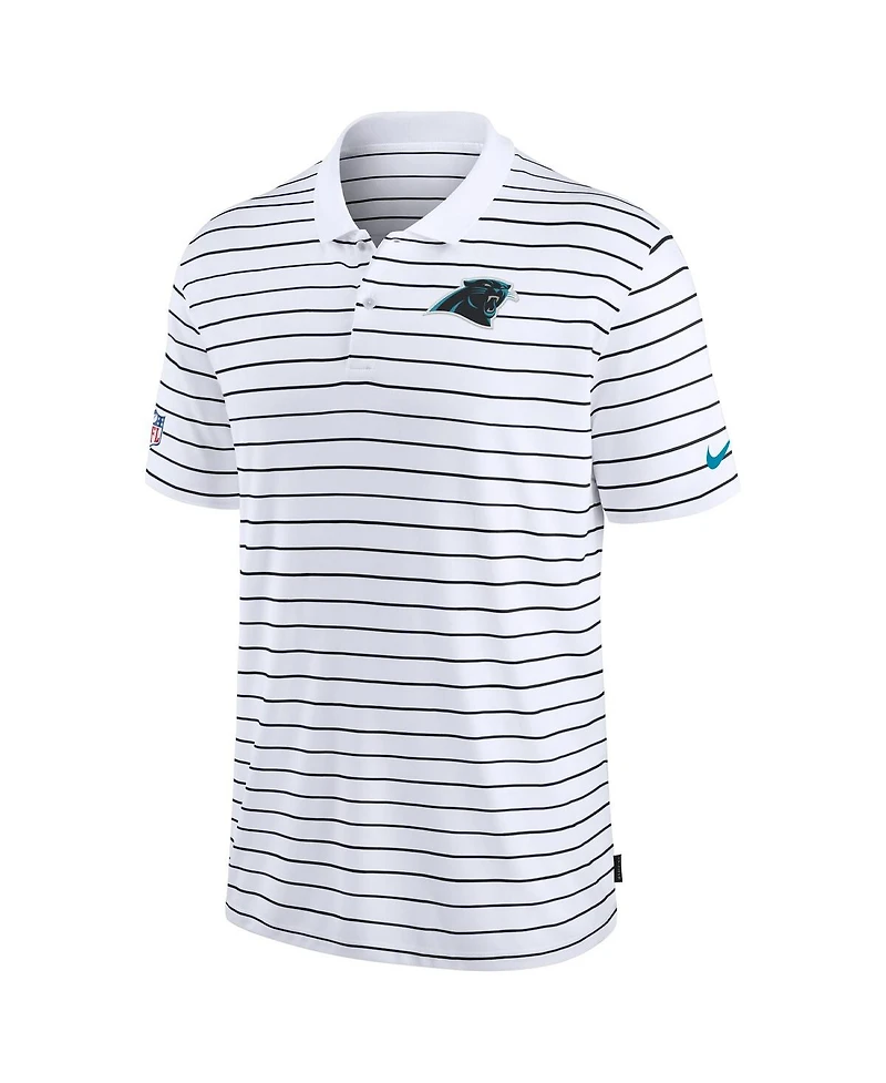 Nike Men's White Carolina Panthers Sideline Lock Up Victory Performance Polo