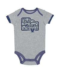 Champion Baby Boys and Girls Navy/Gray/White Villanova Wildcats 3-Pack Bodysuit Set