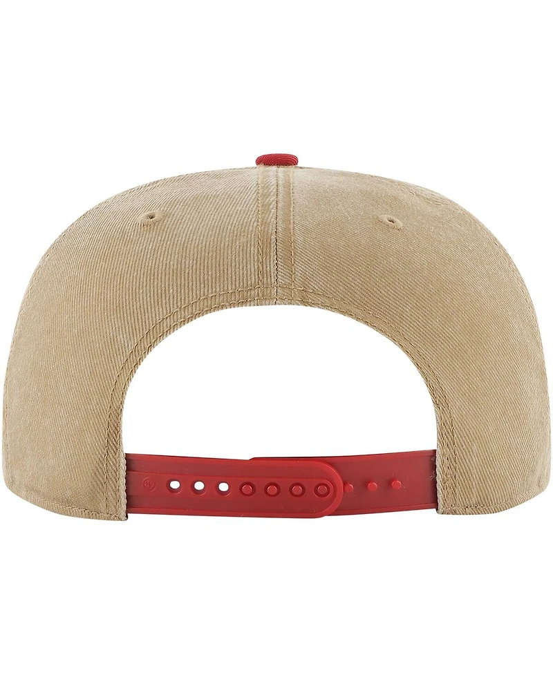 '47 Brand Men's Khaki/Red Portland Trail Blazers Chilmark Captain Snapback Hat